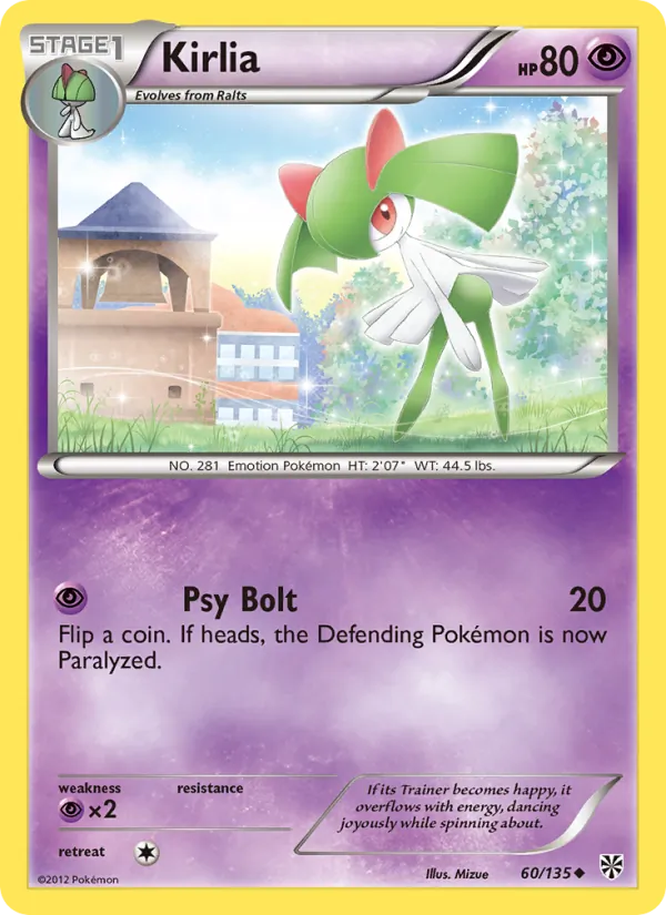 Kirlia — Plasma Storm #60 (Pokémon TCG card)