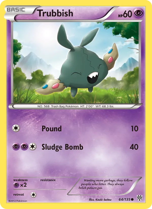 Trubbish — Plasma Storm #64 (Pokémon TCG card)