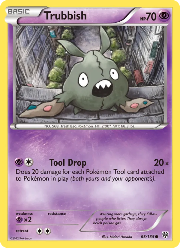 Trubbish — Plasma Storm #65 (Pokémon TCG card)