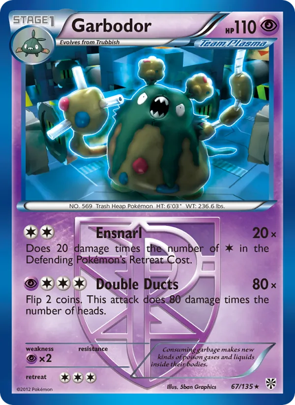 Garbodor — Plasma Storm #67 (Pokémon TCG card)