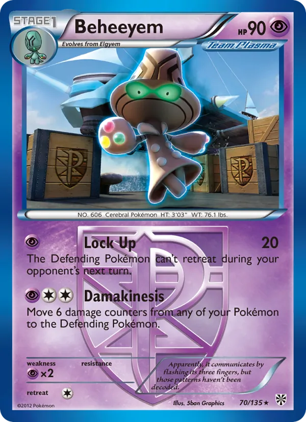 Beheeyem — Plasma Storm #70 (Pokémon TCG card)
