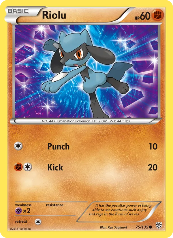 Riolu — Plasma Storm #75 (Pokémon TCG card)