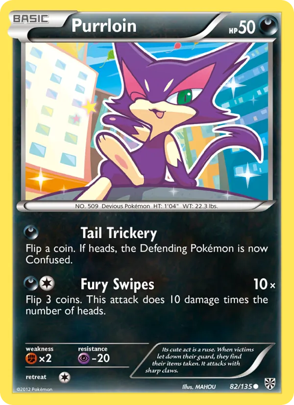 Purrloin — Plasma Storm #82 (Pokémon TCG card)