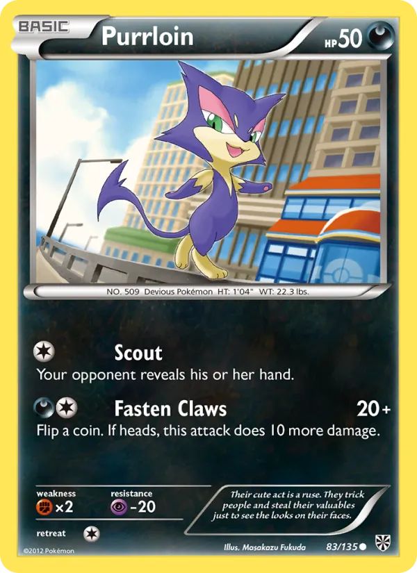 Purrloin — Plasma Storm #83 (Pokémon TCG card)