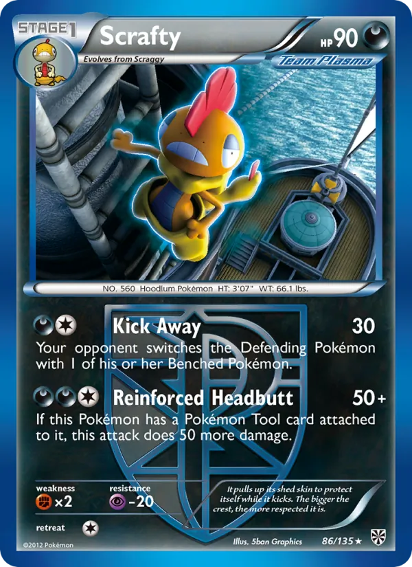 Scrafty — Plasma Storm #86 (Pokémon TCG card)