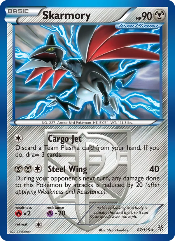 Skarmory — Plasma Storm #87 (Pokémon TCG card)