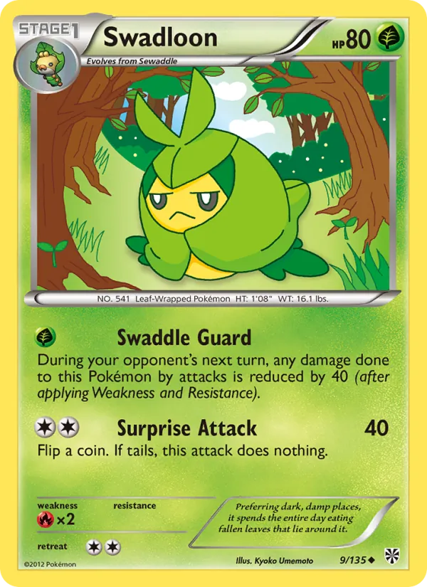 Swadloon — Plasma Storm #9 (Pokémon TCG card)
