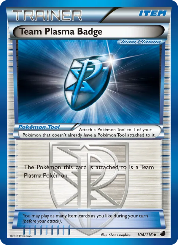 Team Plasma Badge — Plasma Freeze #104 (Pokémon TCG card)