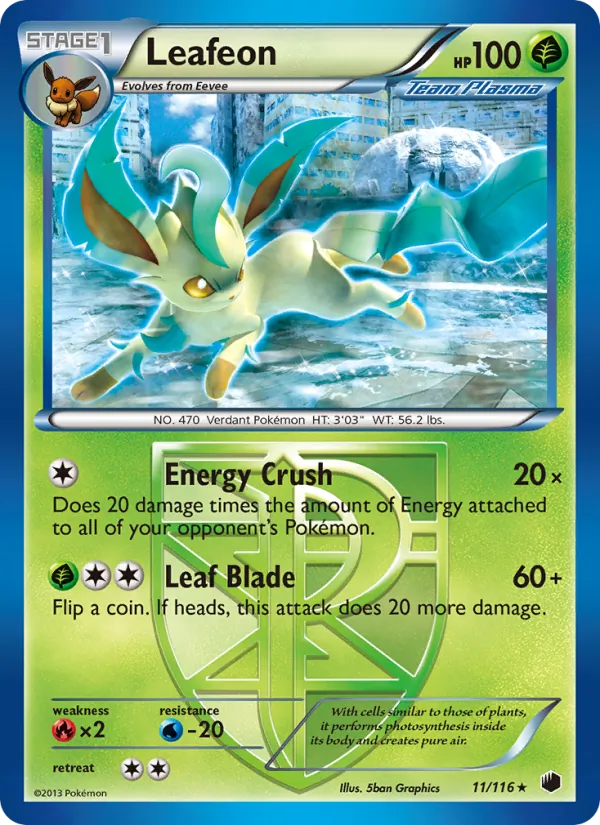Leafeon — Plasma Freeze #11 (Pokémon TCG card)