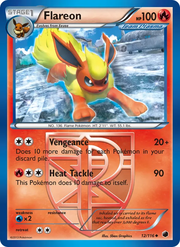 Flareon — Plasma Freeze #12 (Pokémon TCG card)