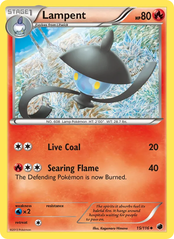Lampent — Plasma Freeze #15 (Pokémon TCG card)