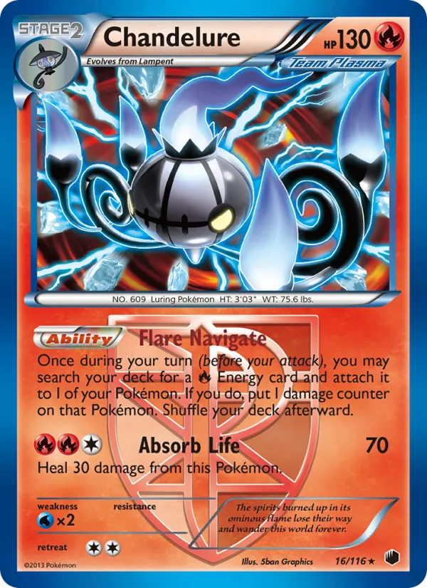 Chandelure — Plasma Freeze #16 (Pokémon TCG card)