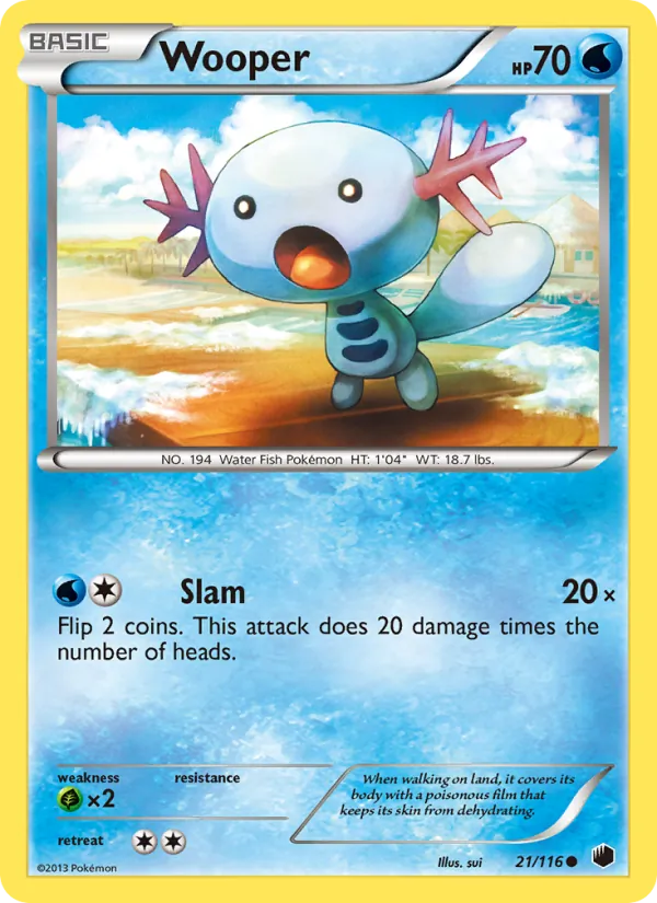 Wooper — Plasma Freeze #21 (Pokémon TCG card)