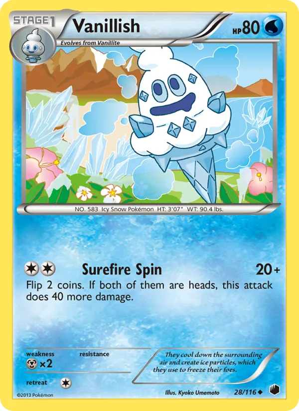 Vanillish — Plasma Freeze #28 (Pokémon TCG card)