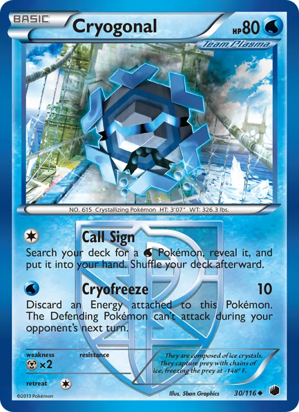 Cryogonal — Plasma Freeze #30 (Pokémon TCG card)