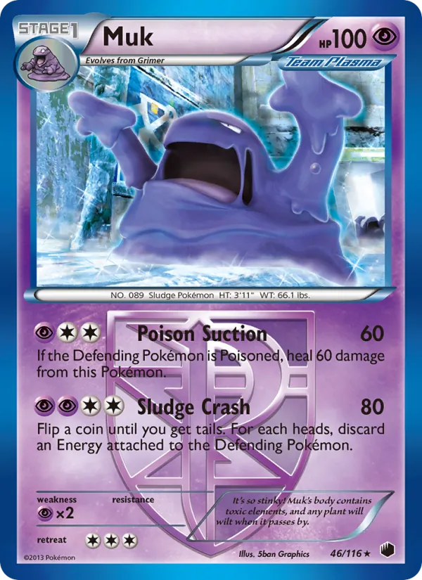 Muk — Plasma Freeze #46 (Pokémon TCG card)