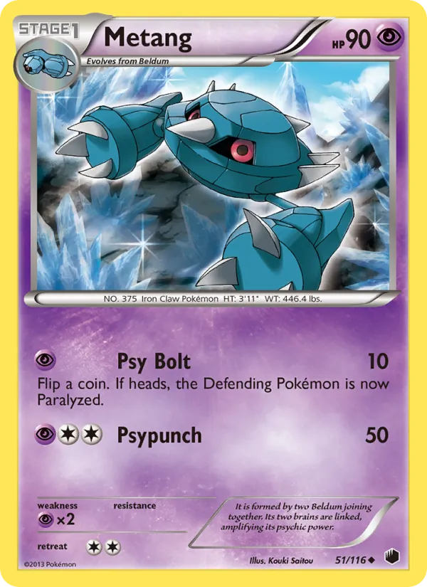 Metang — Plasma Freeze #51 (Pokémon TCG card)