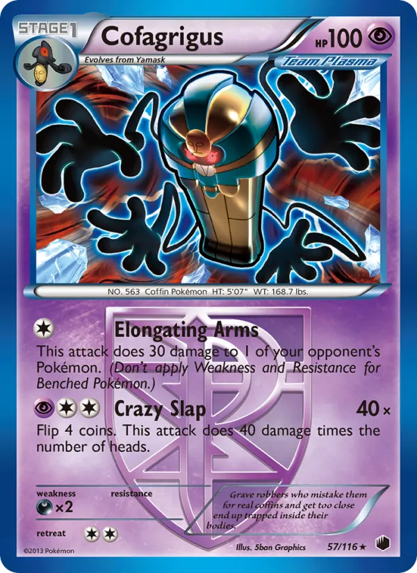 Cofagrigus — Plasma Freeze #57 (Pokémon TCG card)