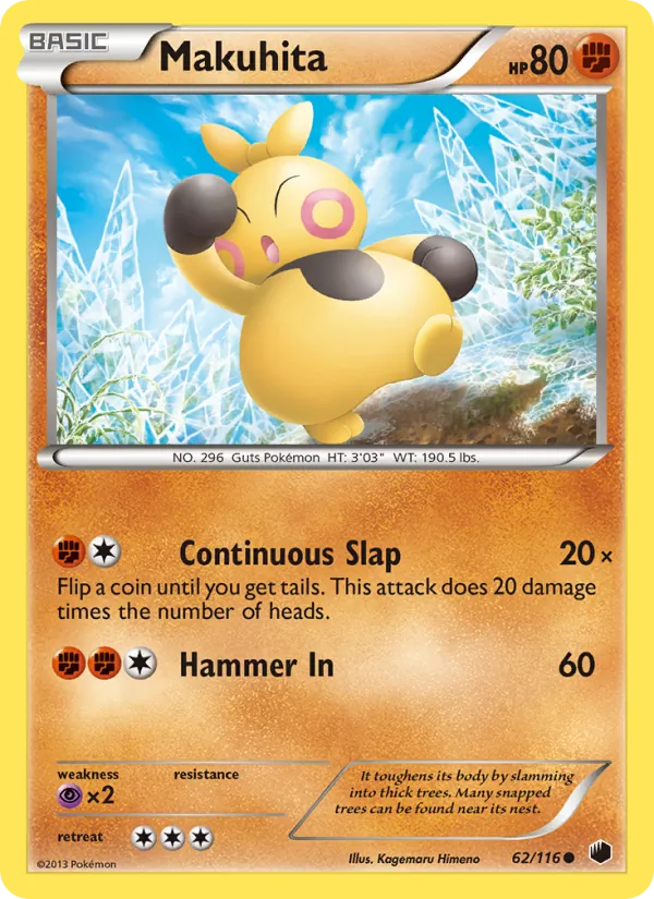Makuhita — Plasma Freeze #62 (Pokémon TCG card)