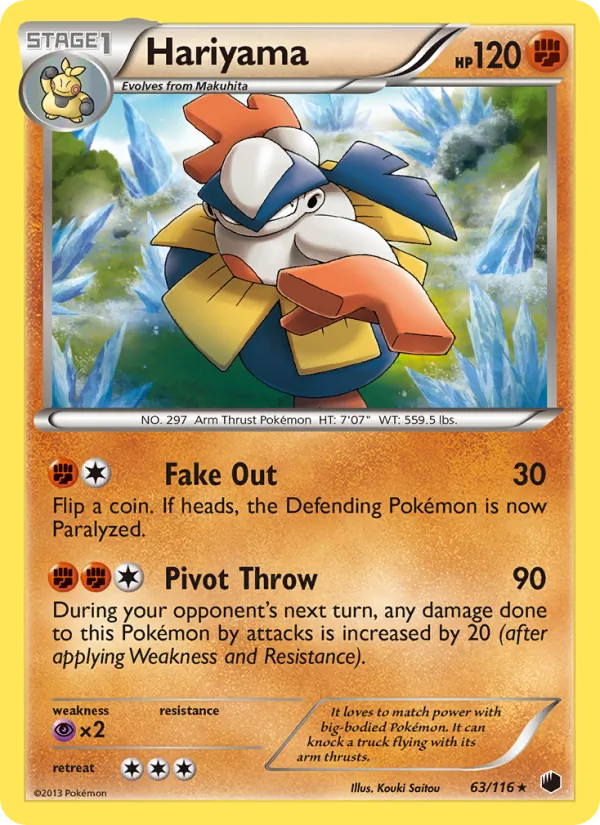 Hariyama — Plasma Freeze #63 (Pokémon TCG card)