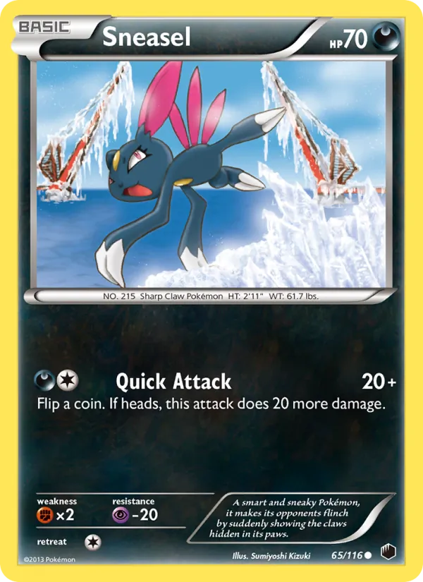 Sneasel — Plasma Freeze #65 (Pokémon TCG card)