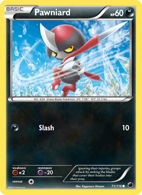 Pawniard — Plasma Freeze #71 (Pokémon TCG card)