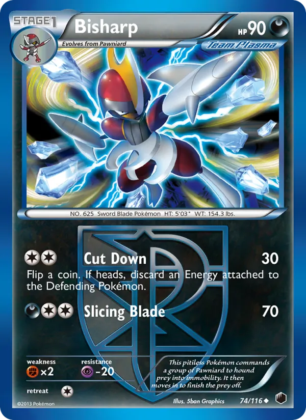 Bisharp — Plasma Freeze #74 (Pokémon TCG card)