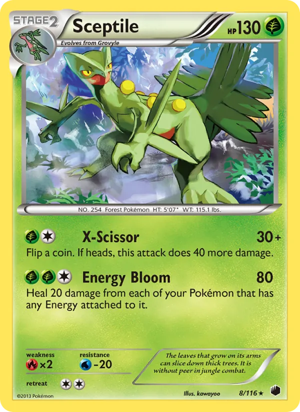 Sceptile — Plasma Freeze #8 (Pokémon TCG card)