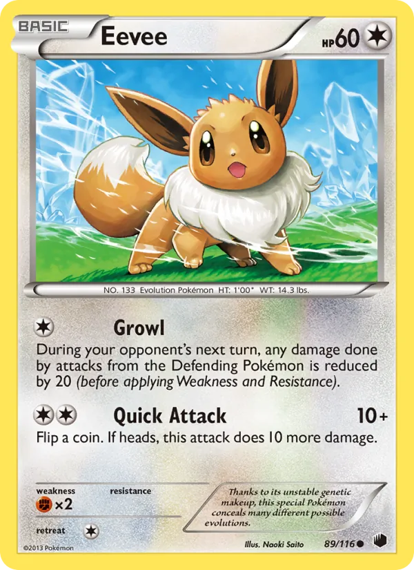 Eevee — Plasma Freeze #89 (Pokémon TCG card)