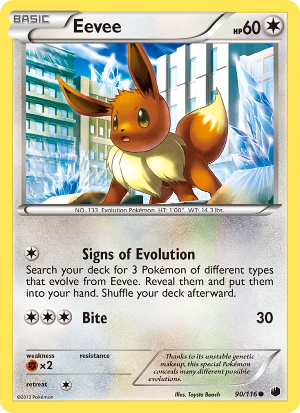 Eevee — Plasma Freeze #90 (Pokémon TCG card)