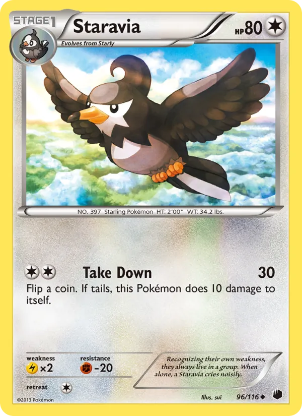 Staravia — Plasma Freeze #96 (Pokémon TCG card)