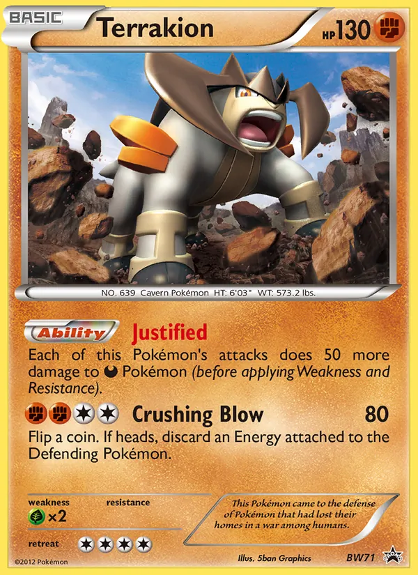 Terrakion — BW Black Star Promos #BW71 (Pokémon TCG card)