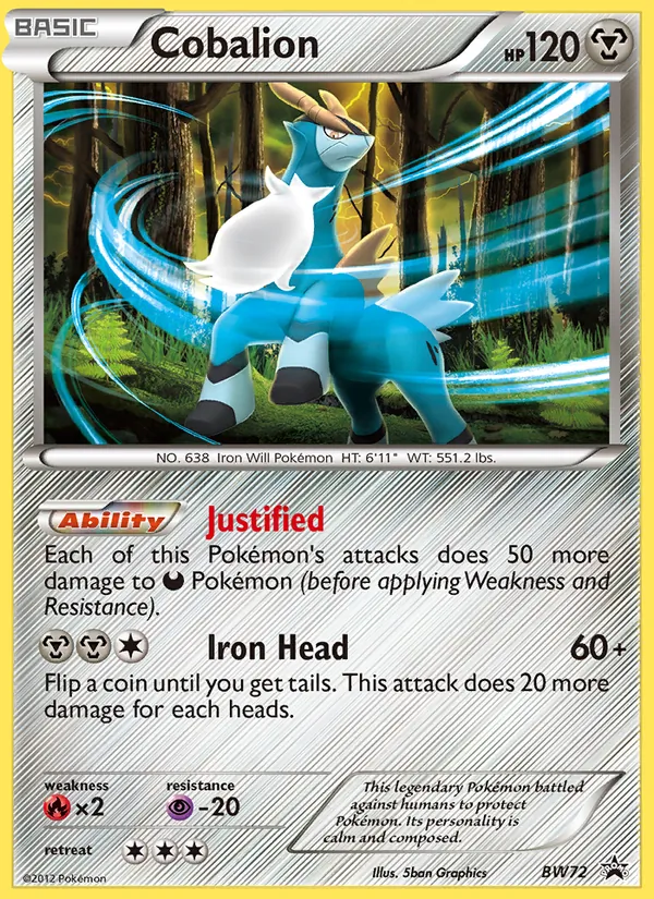 Cobalion — BW Black Star Promos #BW72 (Pokémon TCG card)