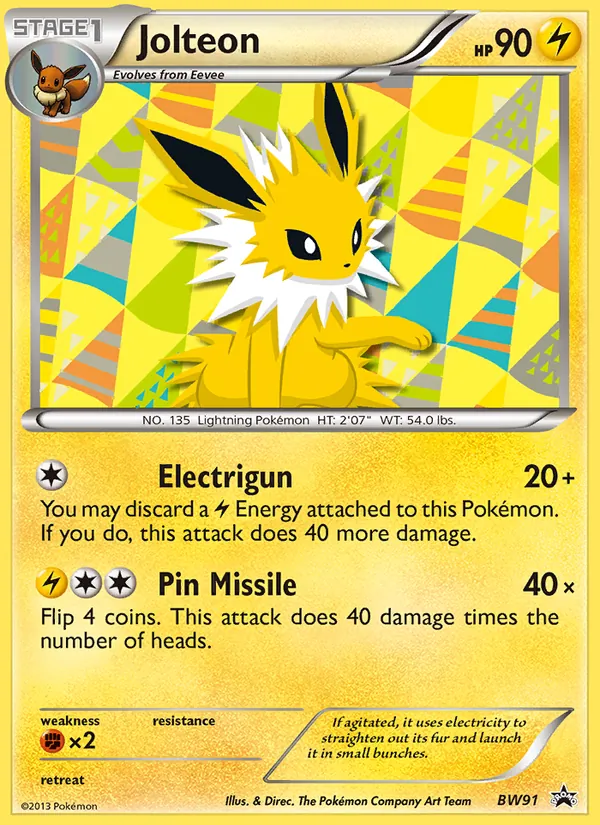 Jolteon — BW Black Star Promos #BW91 (Pokémon TCG card)