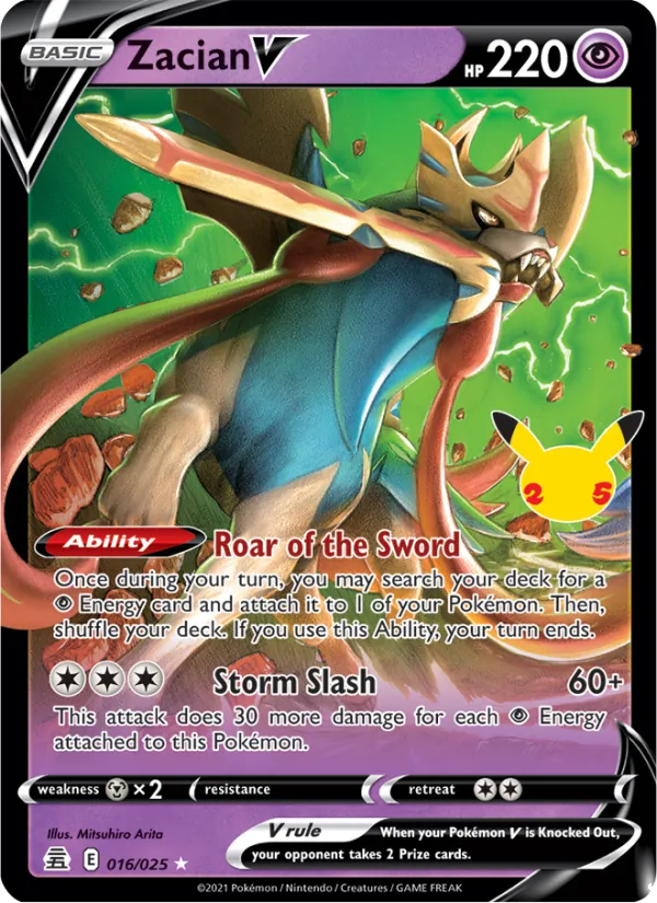 Zacian V — Celebrations #16 (Pokémon TCG card)