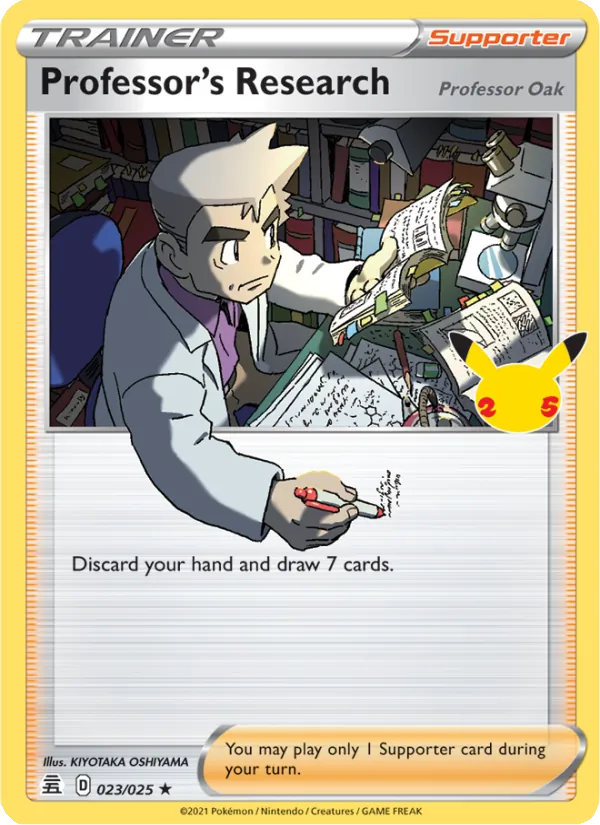 Professor's Research (Professor Oak) — Celebrations #23 (Pokémon TCG card)
