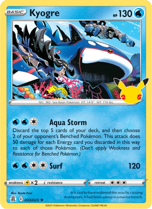 Kyogre — Celebrations #3 (Pokémon TCG card)