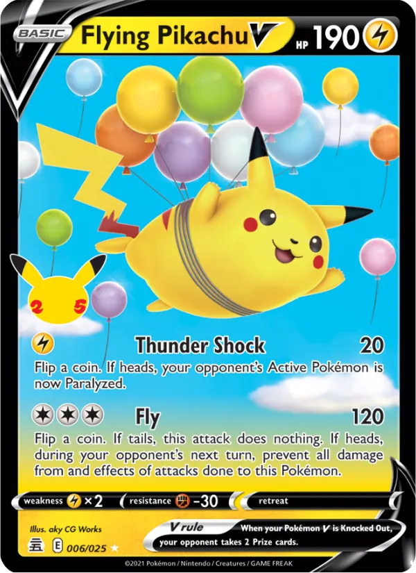 Flying Pikachu V — Celebrations #6 (Pokémon TCG card)