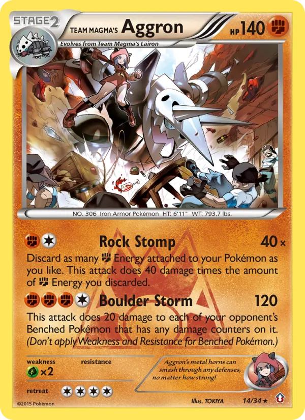Team Magma's Aggron — Double Crisis #14 (Pokémon TCG card)