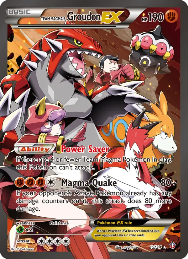 Team Magma's Groudon EX — Double Crisis #15 (Pokémon TCG card)