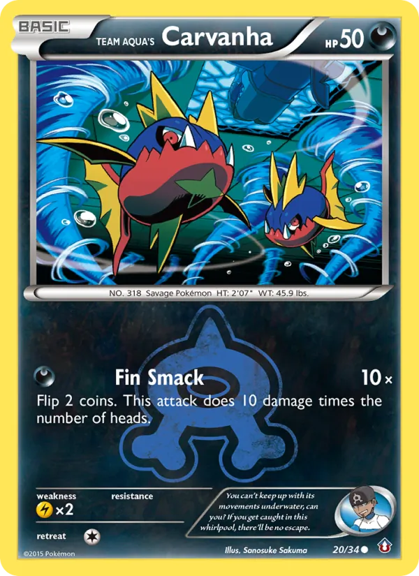 Team Aqua's Carvanha — Double Crisis #20 (Pokémon TCG card)
