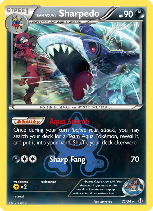 Team Aqua's Sharpedo — Double Crisis #21 (Pokémon TCG card)