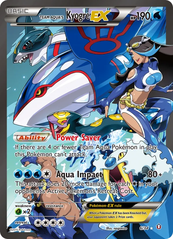 Team Aqua's Kyogre EX — Double Crisis #6 (Pokémon TCG card)