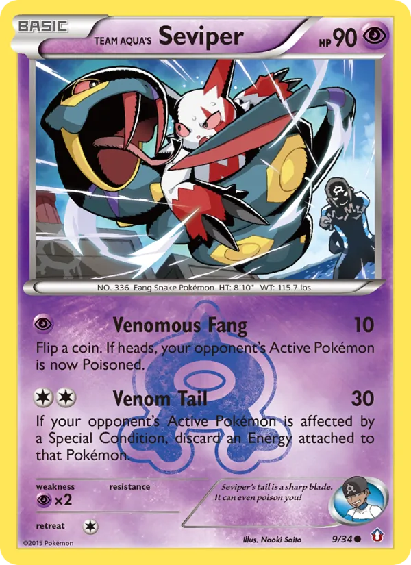 Team Aqua's Seviper — Double Crisis #9 (Pokémon TCG card)