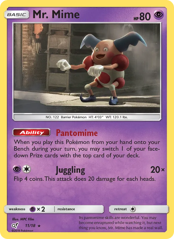 Mr. Mime — Detective Pikachu #11 (Pokémon TCG card)