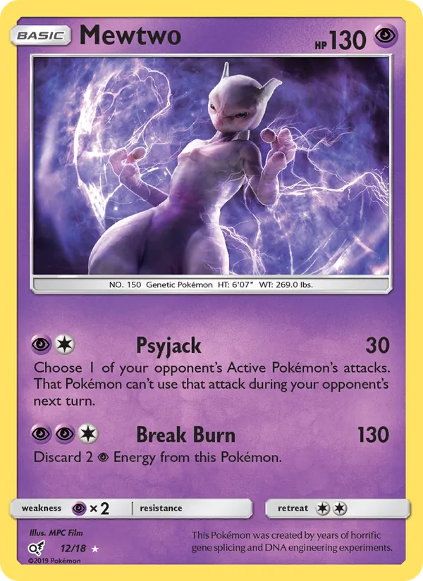 Mewtwo — Detective Pikachu #12 (Pokémon TCG card)