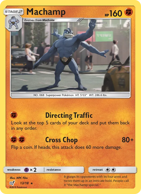 Machamp — Detective Pikachu #13 (Pokémon TCG card)