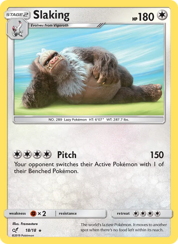Slaking — Detective Pikachu #18 (Pokémon TCG card)