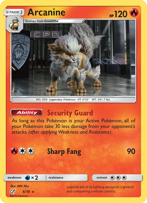 Arcanine — Detective Pikachu #6 (Pokémon TCG card)