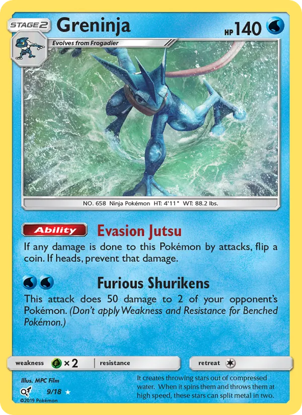 Greninja — Detective Pikachu #9 (Pokémon TCG card)